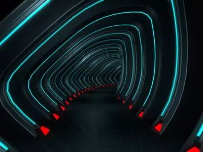 Sci Fi Tunnel Low-poly 3D model order