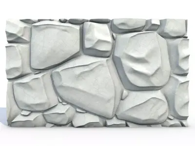 Aged Marble Rough Stone Wall 3D print model purchase