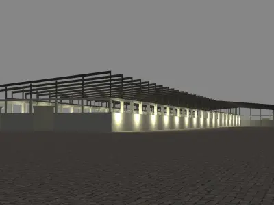 Warehouse under construction - 02 3D model