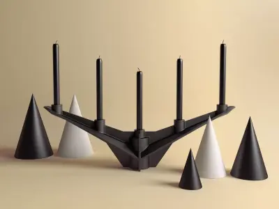 Paxton candle holder with cones 3D model