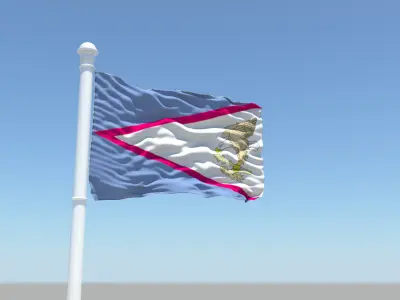 American Samoa Flag 3D model