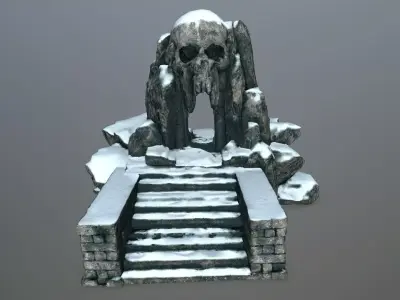 skull cave Low-poly 3D model
