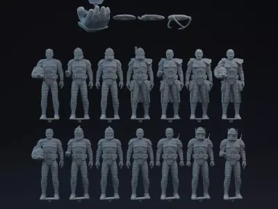 Clone Holo Hands One-Twelfth Scale Print Files 3D print model