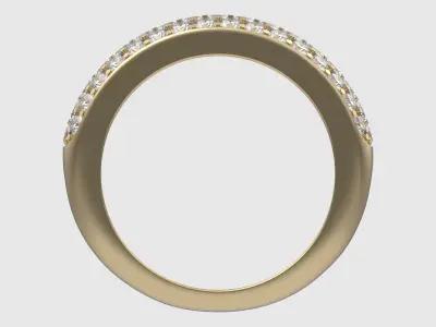 Dazzling Triple-Row Pave Ring JDBCo 3D print model