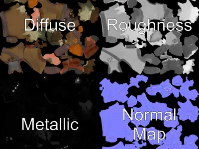 Rigged and Animated Dwarf Warrior with Beard and Armor Low-poly 3D model