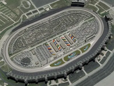 Texas Motor Speedway Game Ready Low-poly 3D model