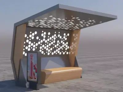 Bus Stop Modern 2 3D model
