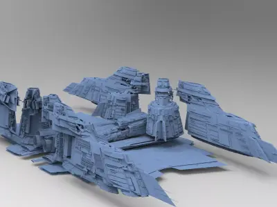 Alien Ship Ruins set kit 3D 3D model