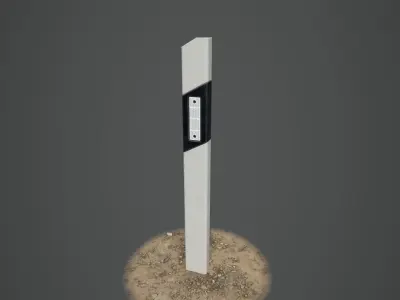 Road Reflector Post 01 Low-poly 3D model