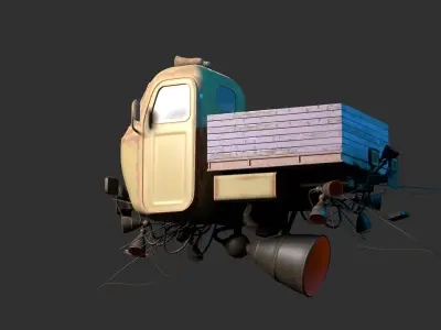 dieselpunk motocarro 3D model