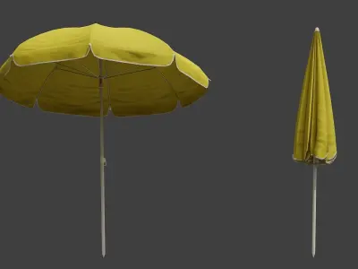 Beach Umbrella Game-Ready Low-poly 3D model