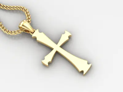 Light Gold 18K Cross Pendant 1CP015 3D print model