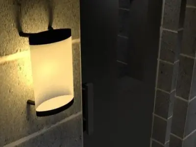 Modern House Entrance with Nature  3D model