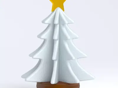 christmas tree table show piece snow 3D model