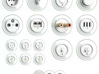 Switches and sockets THPG Duroplast Glass Covering 3D model