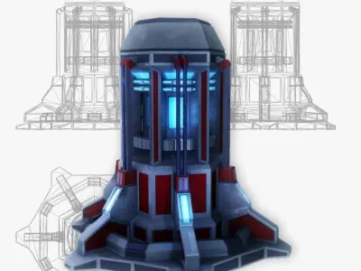 Force field generator 08 sci-fi Low-poly 3D model
