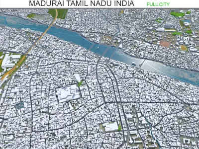 Madurai Tamil Nadu India 25km Low-poly 3D model