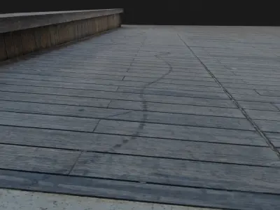 Realistic 3D scanned Low-Poly Wooden Deck Asset Low-poly 3D model