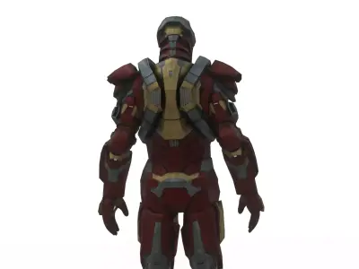 Iron man Heartbreaker Low-poly 3D model