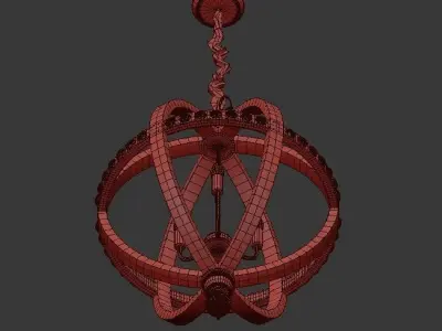 Globe 3 Light Chandelier 3D model