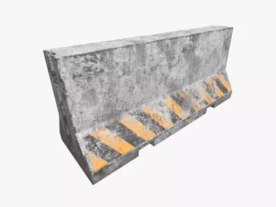 Old Concrete Barrier Low-poly 3D model