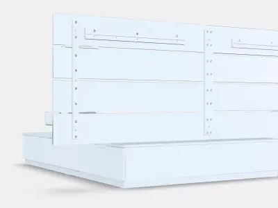 NORDLI Bed frame w storage and headboard 2 Low-poly 3D model