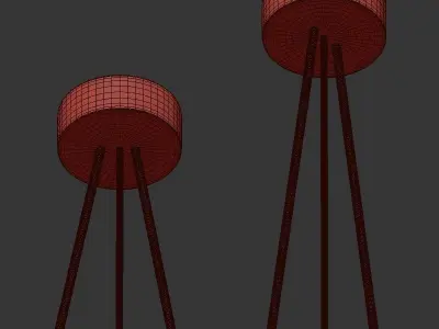 shibari three pendant lights hanging from wire frame 3D model