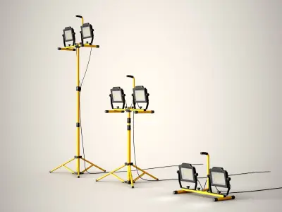 Generic Work Light 3D Model Set Low-poly 3D model
