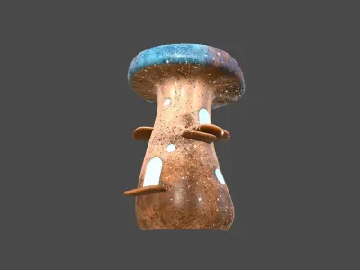 Fantasy Mushroom F05 Blue Orange - Scene Backdrop Design Low-poly 3D model