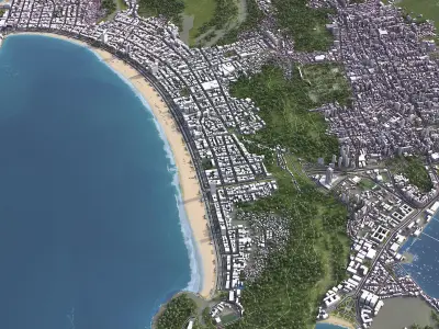 Copacabana - 3D City Model Low-poly 3D model