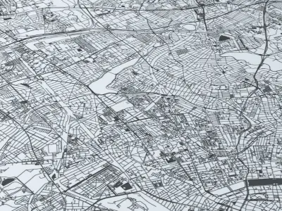 Copenhagen Road Network and Streets 3D model