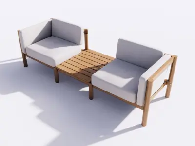 Neighbour Haven modular teak outdoor furniture 3d sketchup model 3D model