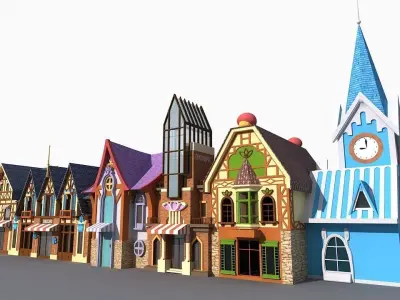 Cartoon Street 2 3D model