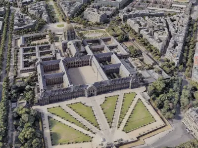 Paris City Eiffel Tower Realistic 3D model