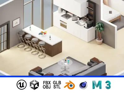 Room 39 Low-poly 3D model