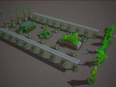 Roman-Greek Statue Pack Low-poly 3D model