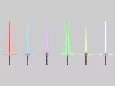 06 Colors Star Wars Lightsaber Crossguard - SciFi Weapon 3D Model Pack