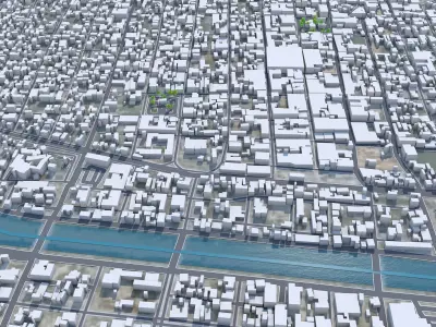 Reynosa Tamaulipas Mexico 30km Low-poly 3D model