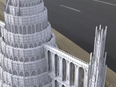 Babylon Aqueduct Huge tower 3D model