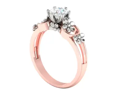 Women Ring  Render 3dm STL OBJ FBX Details 3D print model 353