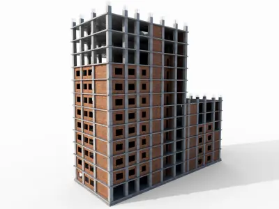 Construction Building Low-poly 3D model