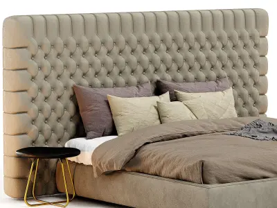 Bed With Tufted Hadboard Heaven 3D model