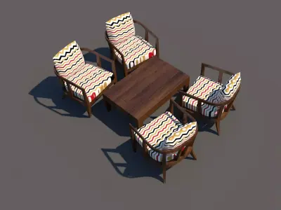 table and chairs 3D model