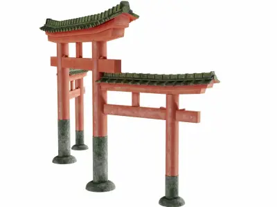 Torii gate miwa type 3D model