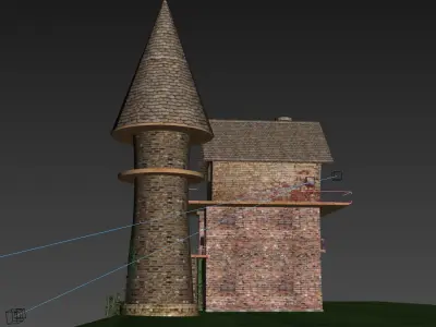 Cartoon House Low-poly 3D model 22
