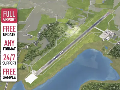 Mariehamn - 3D Airport Low-poly 3D model