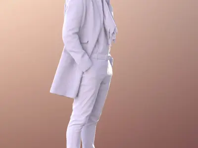 Jason 11308 - Best Ager Business Man in Coat Low-poly 3D model