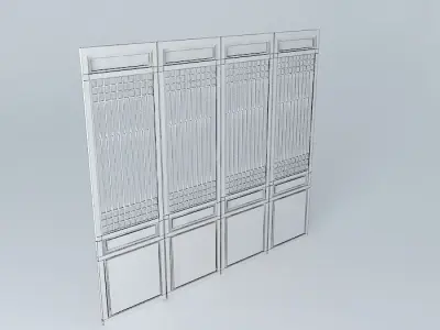 A piece of wooden door in Chinese style. Free 3D model