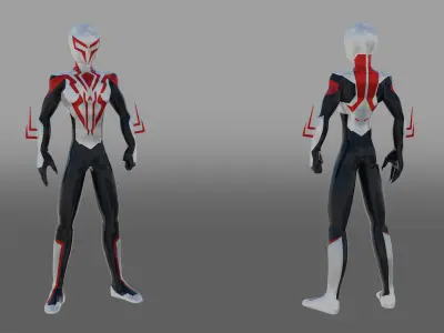 Spectacular Spider - Man 2099 White Low-poly 3D model