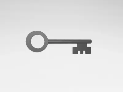 Cartoon Key v1 007 Low-poly 3D model